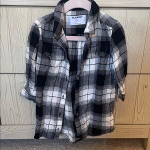 Old Navy Kids Checkered Button-Down Shirt Dress